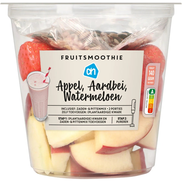 Smoothiefruit appel aardbei watermeloen.