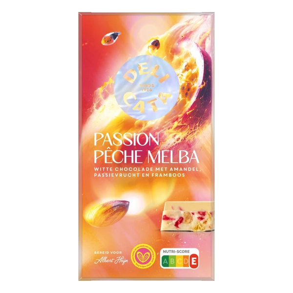Delicata Reep passion pêche melba witte chocolade