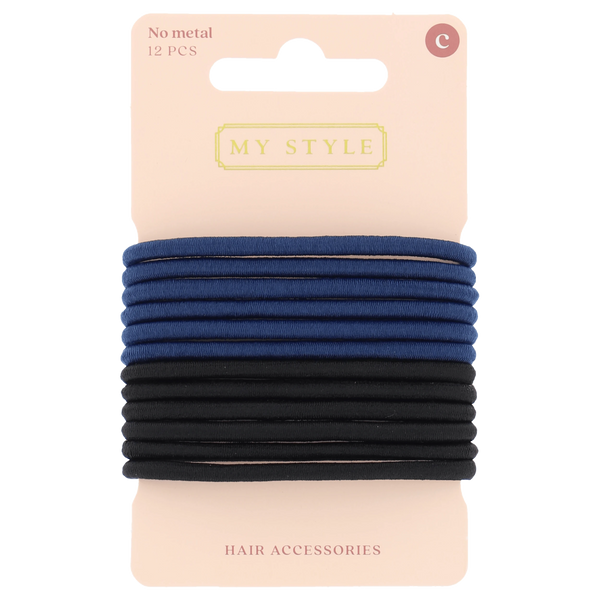 MyStyle Elastiek dik zwart grijs blauw
