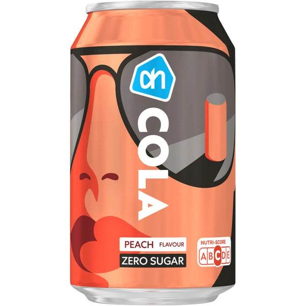 Cola zero sugar peach flavour