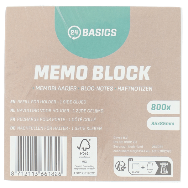24Basics Memoblok gelijmd