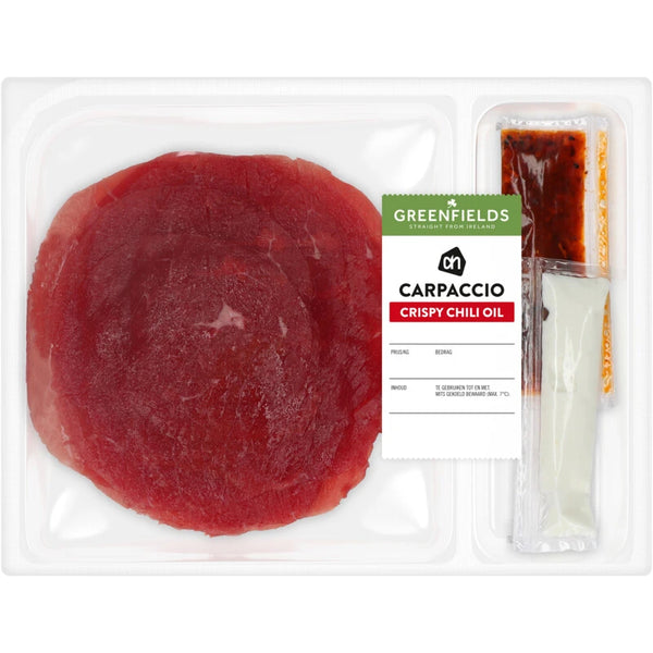 Greenfields Carpaccio crispy chili oil