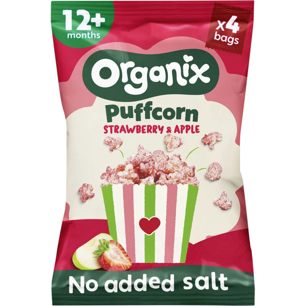 Organix Puffcorn strawberry & apple 12m+