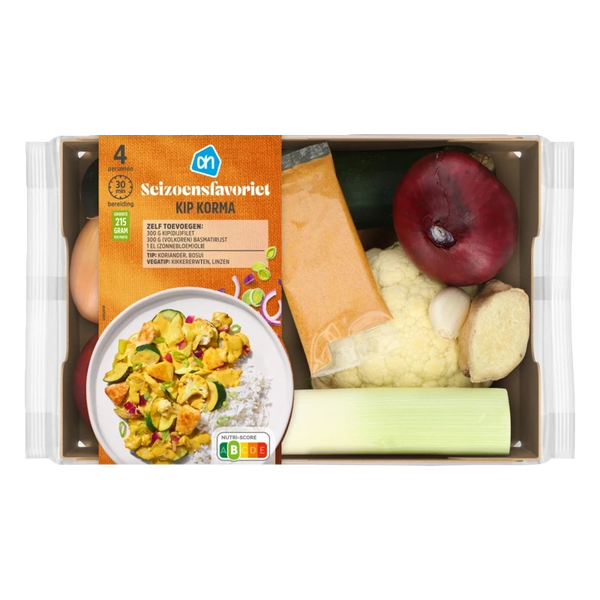 Seizoensfavoriet kip korma verspakket