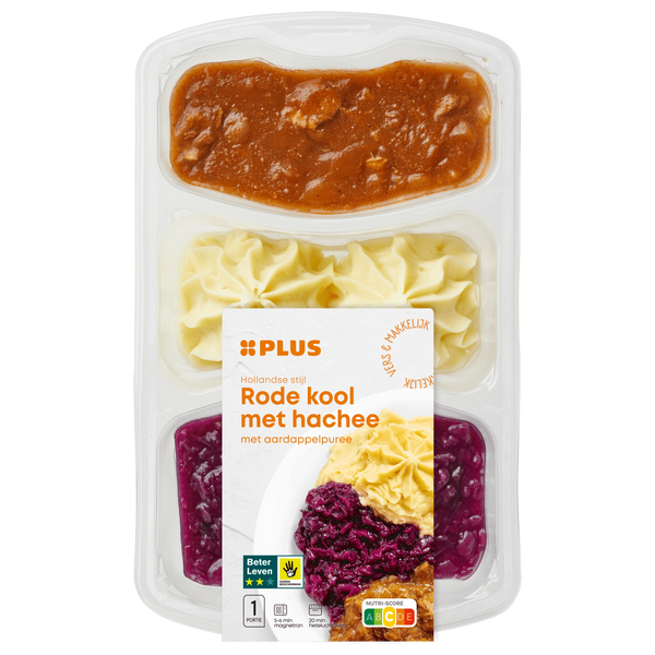 Rotkohl mit Schmorbraten und Kartoffelpüree