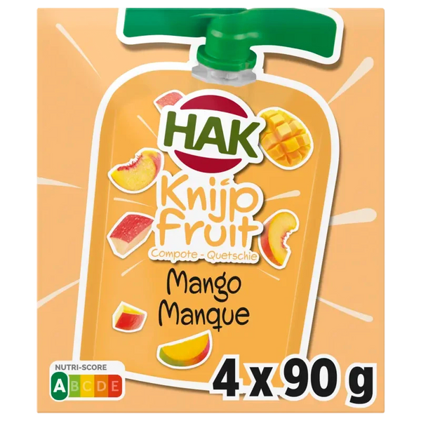 Hak Knijpfruit mango 0% 4-pack