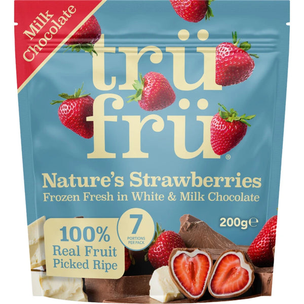 Trü Frü Aarbei wit en melk chocolade