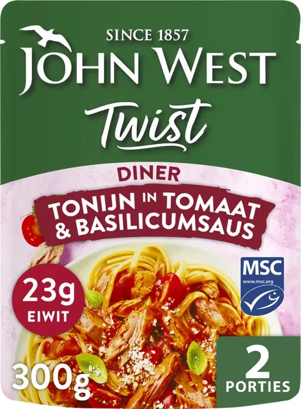 John West Twist Diner Tonijn Tomaat Basilicum MSC