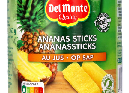 Del Monte Ananassticks op sap